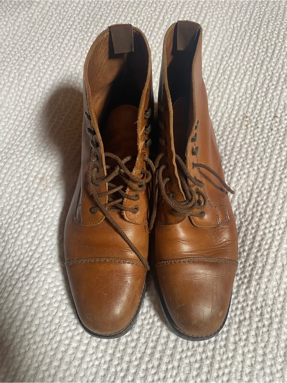 Coach Women's Chestnut Leather Lace-Up Boots